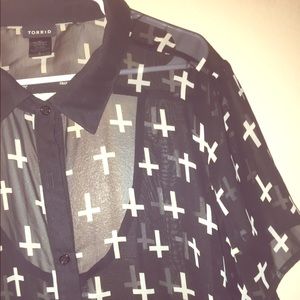 Black Cross Top